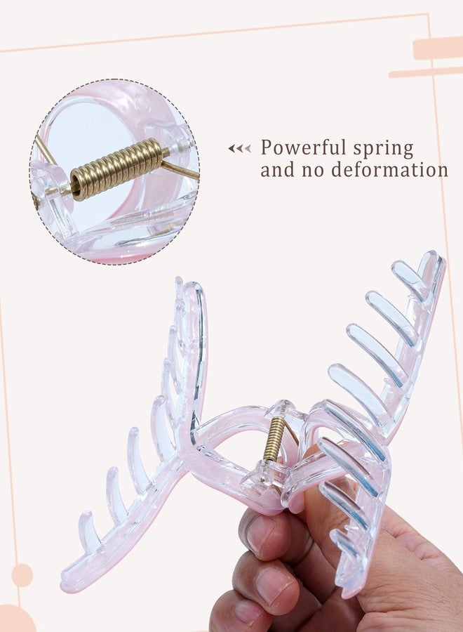 Molans 5Inch Large Hair Claw Clips 4 PCS for Women - Acrylic Hair Accessories for Thick Hair and Long Hair, Big Strong Durable Hair Applique, Oversized Non-slip Rectangle Butterfly Jaw Hair Clips - Image 5